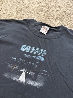 Vintage Anvil 3 Doors Down Summer Tour 2004 T-Shirt Size XL Double Side Print
